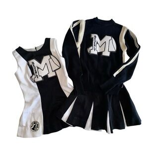 1950s 60s Beverly’s Cheerleading Uniform Skirt Sweater Cheerleader Supply Vtg XS